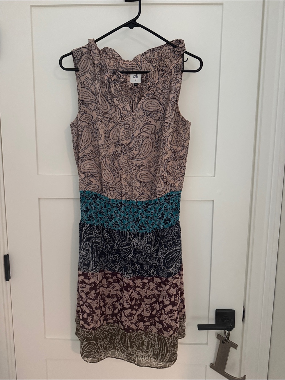 CAbi Sleeveless Tiered Midi Dress in Beige, Teal, Navy, Burgundy